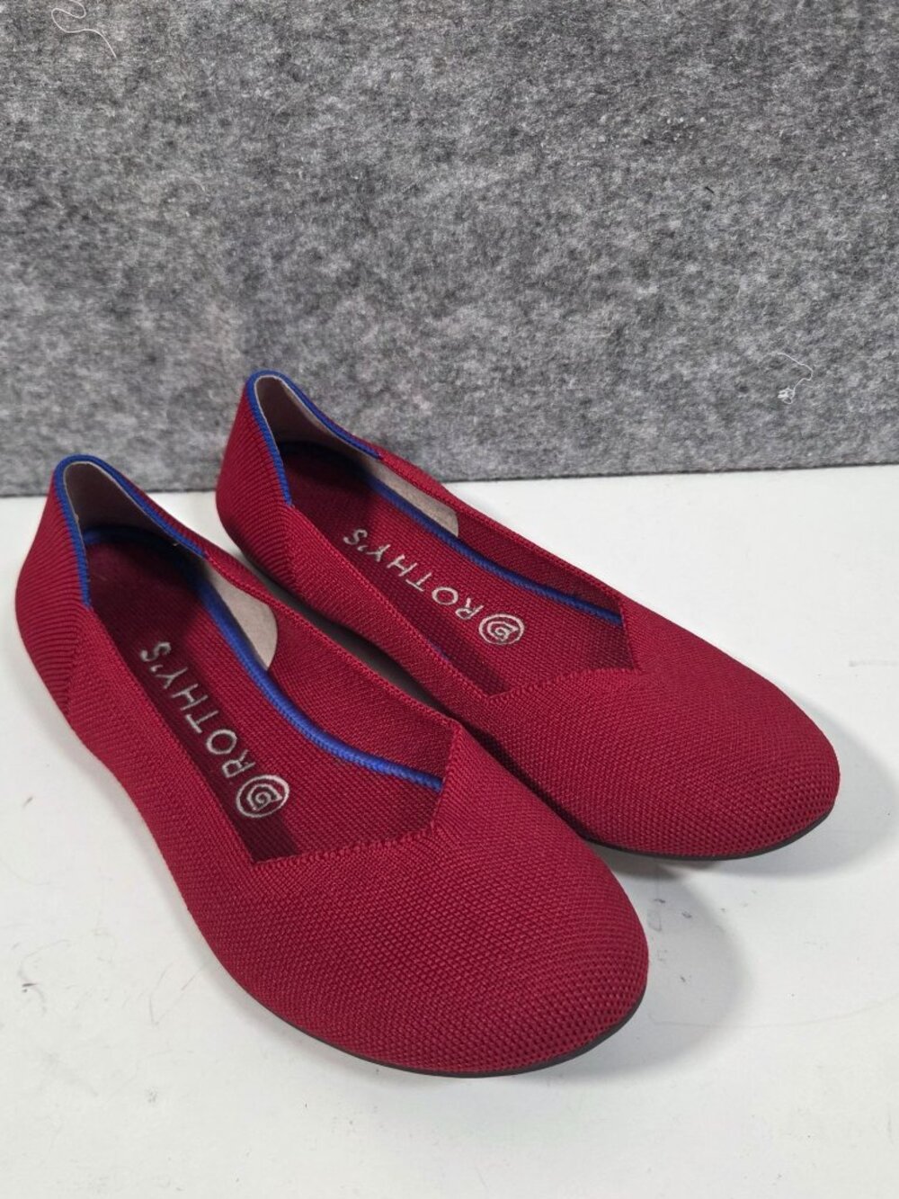 Rothy’s Red Ballet Flats Women’s 8 Knit Round Toe Washable Shoes
